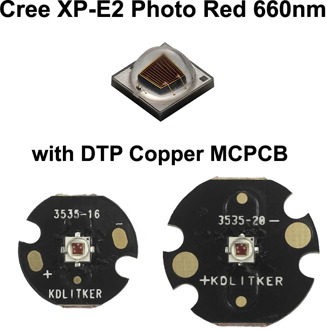 Cree XP-E2 30 P2 Photo Red 660nm LED Emitter with KDLITKER DTP Copper MCPCB (1 pc)