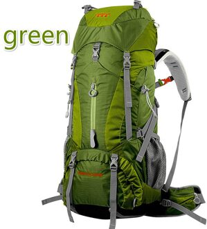 Creeper Professionele Waterdichte Rugzak Interne Frame Klimmen Camping Wandelen Rugzak Bergbeklimmen Zak 60 + 5L groen