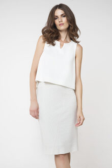 Crème kokerrok Ecru - EU 42 / UK 14