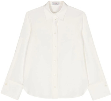 Crèmewitte Overhemd met Puntige Kraag Alberto Biani , White , Dames - M,Xs