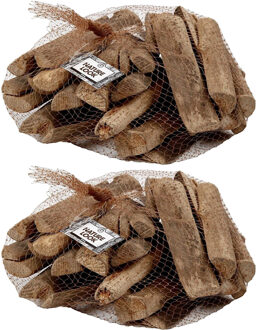 Creotime Decoratie hout mix - 2x - 610 gram - 6-14 cm - knutselhout - hobby