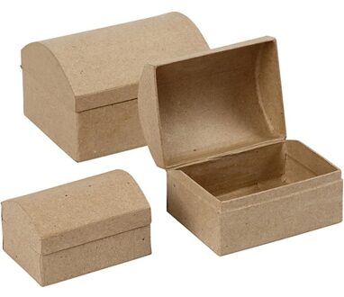 Creotime Juwelendoos / Schatkist, l: 9+11+13 cm, 3 assorti