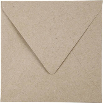 Creotime Recyclede enveloppen, afm 16x16 cm, 120 gr, 50 stuks, naturel