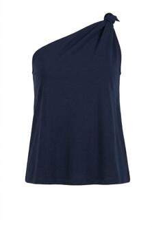 Crêpe one-shoulder top Pia  blauw - XS,S,M,L,