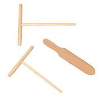 Crêpe Pannenkoek Beslag Houten Strooier Stok Thuis Keuken Tool Kit DIY Gebruik Pie Gereedschap Pizza Maken Draagbare Gereedschap 3stk