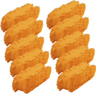 Crepe papier feest slingers/guirlande - 10x - 6 meter - oranje - feestversiering - uni kleuren