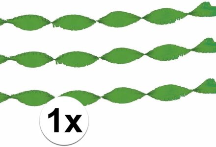 Crepe papier feest slingers/guirlande - 1x - 6 meter - groen - feestversiering - uni kleuren