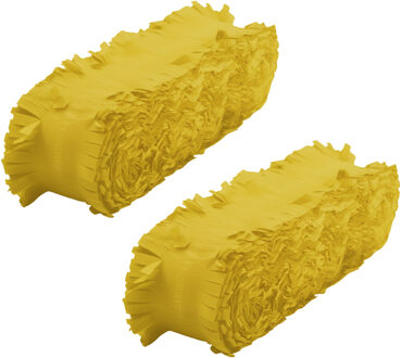 Crepe papier feest slingers/guirlande - 2x - 6 meter - geel - feestversiering - uni kleuren