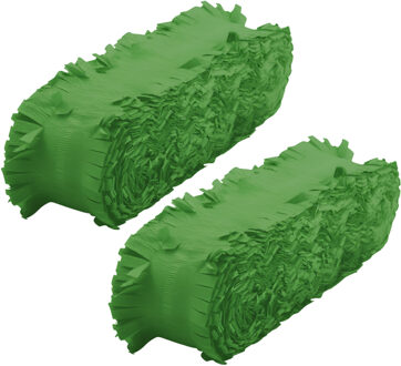 Crepe papier feest slingers/guirlande - 2x - 6 meter - groen - feestversiering - uni kleuren
