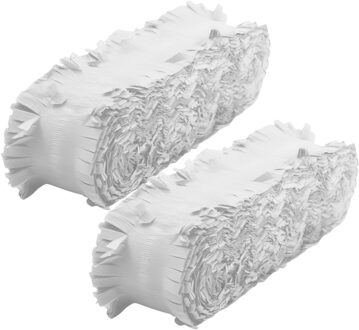 Crepe papier feest slingers/guirlande - 2x - 6 meter - wit - feestversiering - uni kleuren