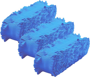 Crepe papier feest slingers/guirlande - 3x - 6 meter - blauw - feestversiering - uni kleuren