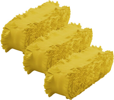 Crepe papier feest slingers/guirlande - 3x - 6 meter - geel - feestversiering - uni kleuren