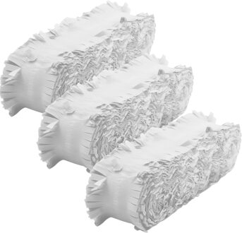 Crepe papier feest slingers/guirlande - 3x - 6 meter - wit - feestversiering - uni kleuren