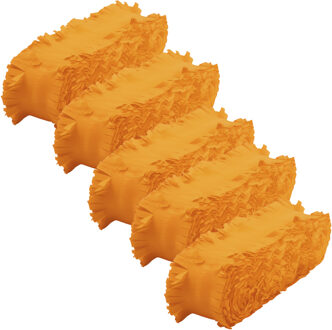 Crepe papier feest slingers/guirlande - 5x - 6 meter - oranje - feestversiering - uni kleuren