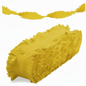 Crepe papier feest slingers/guirlande - 6 meter - geel - feestversiering - uni kleuren