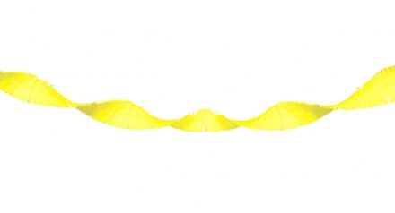 Crepe papier feestslinger - neon geel - 18 meter - Verjaardag of thema versiering Fluor geel