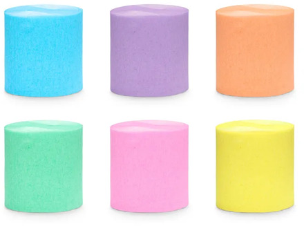 Crepe Papier Pastel Regenboog (6st)