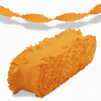 Crepe papier slingers/guirlande - 6 meter - Multi-kleur oranje - Feestslingers