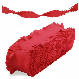 Crepe papier slingers/guirlande - 6 meter - Multi-kleur rood - Feestslingers