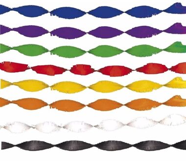 Crepe papier slingers/guirlande - 6 meter - Multi-kleur roze - Feestslingers