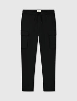Crepe stretch cargo pants Zwart - L
