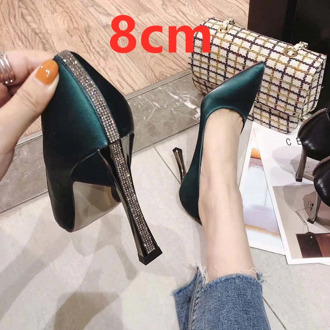 Cresfimix Sapato Feminino Women Cute Sweet Brown Spring Slip on High Heels for Office Ladies Casual Black Shoes & Stiletto B5561