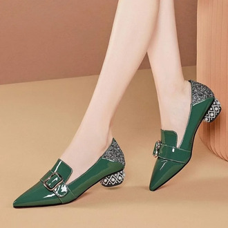 Cresfimix sapatos azuis women fashion high quality green square heel pumps for party lady sexy night club heel shoes a6406x