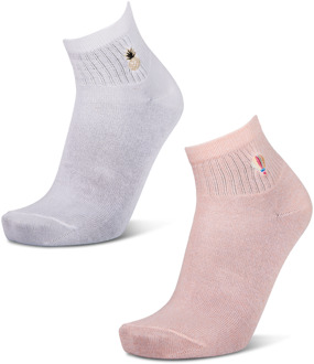 Crew 2 Pack Sokken Unisex - Roze - Maat 35 - 38 - Katoen Pink