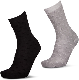 Crew 2 Pack Sokken Unisex - Zwart - Maat 39 - 42 - Katoen Black