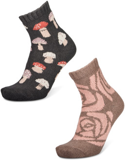 Crew 2 Pack Sokken Unisex - Zwart - Maat 39 - 42 - Wol Black