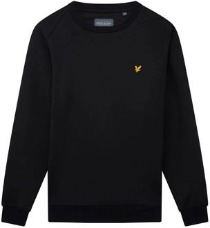 Crew Neck Fly Fleece casual sweater heren Zwart - M