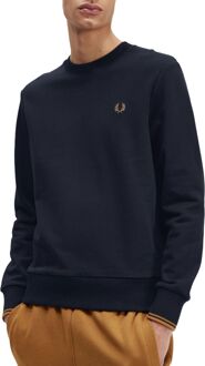 Crew Neck Sweater Heren navy - bruin - XL