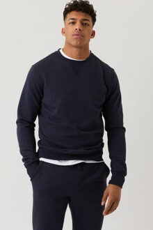 crew neck sweater - heren sweatshirt dik - blauw -  Maat: S