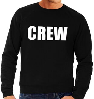 Crew tekst sweater / trui zwart voor heren L
