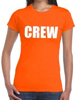 Crew tekst t-shirt oranje dames XS