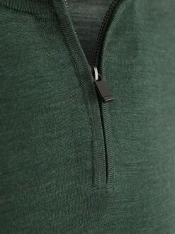 Crew Zip Merino Groen - L,XL,XXL