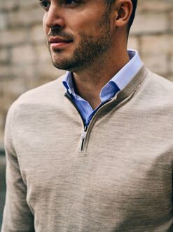 Crew Zip Merino Sand Beige - L,M,S,XL,XXL