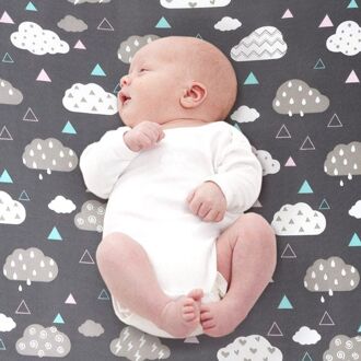 Crib Cot Lakens Set 2 Pack Zachte Wieg Matras Sheet Baby Beddengoed In Grey Cloud & Wave Whale Gedrukt Fit standaard Cot Matras