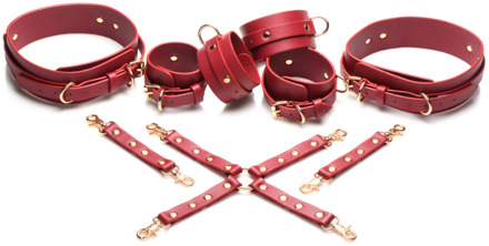 Crimson Captive - Dijbeen, Pols en Enkel Hog Tie Beperkingen - Rood - Crimson Captive - Dijbeen, Pols en Enkel Hog Tie Beperkingen - Rood