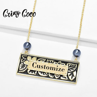 Cring Coco Original Design Name Pendants & Necklaces for Women Trendy Women's Personalized Letter Choker Necklace Mother's Gifts