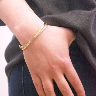 Criss Armbanden - Goud en Kristal - One Size