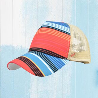 Criss Cross Paardenstaart Hoed Messy Bun Baseball Cap Ponycap Hoge Paardenstaart Hoed Verstelbare Mesh Zonnehoed regenboog