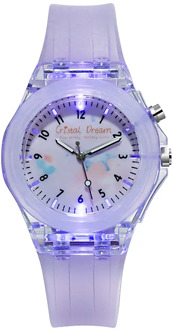 Cristal Dream Pupils Children's Luminous Silicone Strap Watch Cute Cartoon Flash Quartz Kids Watch Boy Girl Birthday Clock Hour