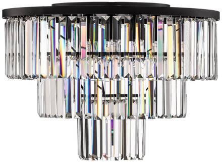 Cristal plafondlamp, transparant/zwart, Ø 56cm transparant, zwart