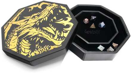 CritStones Arena Dice Tray Black Dragon (Yellow Lid)