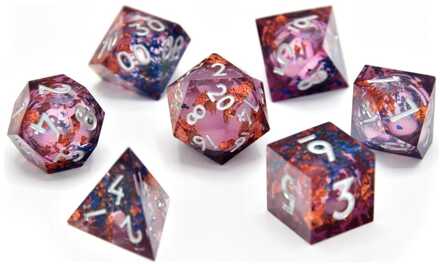 CritStones Liquid Core Dice Set Fey Mist (7)