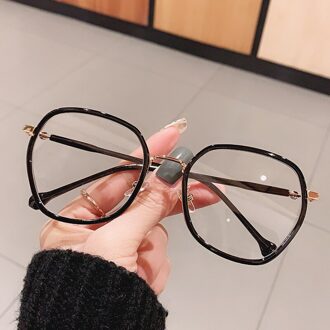 Crixalis Blauw Licht Blokkeren Bril Vrouwen 7 Kleuren Ronde Dioptrie Lezen Bijziendheid Decoratieve Brillen Frame Voor Vrouwelijke UV400 C1Black
