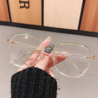 Crixalis Blauw Licht Blokkeren Bril Vrouwen 7 Kleuren Ronde Dioptrie Lezen Bijziendheid Decoratieve Brillen Frame Voor Vrouwelijke UV400 C6Gradient groen