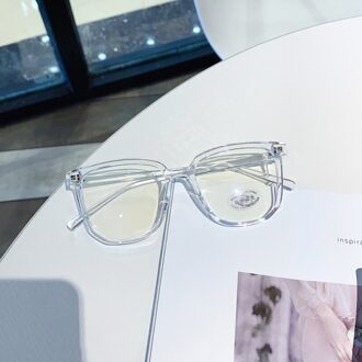 Crixalis Computer Bril Vrouwelijke Oversized TR90 Flexibele Transparante Lezen Brillen Frame Voor Vrouwen Blauw Licht Eyewear UV400 C2Transparent