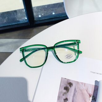 Crixalis Computer Bril Vrouwelijke Oversized TR90 Flexibele Transparante Lezen Brillen Frame Voor Vrouwen Blauw Licht Eyewear UV400 C5Green